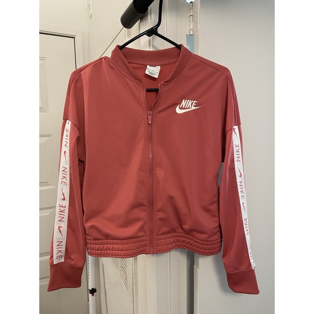 Nike Girls Track Jacket Youth XL Sports Pink Embroidered Logo - Picture 11 of 11
